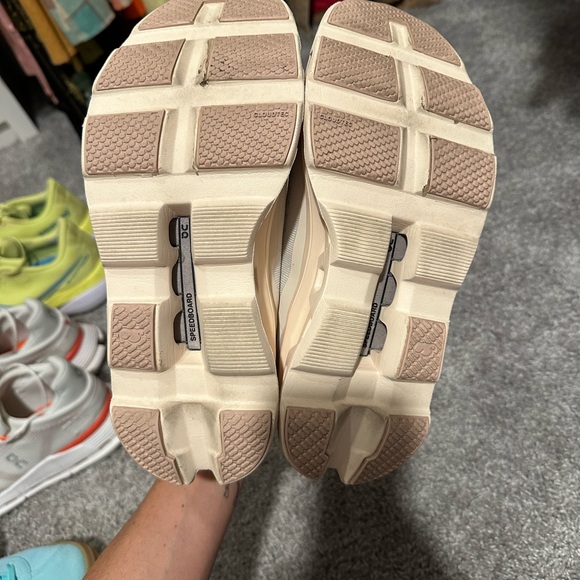 On Running Women's Beige and Pink Athletic Shoes - Picture 5 of 6